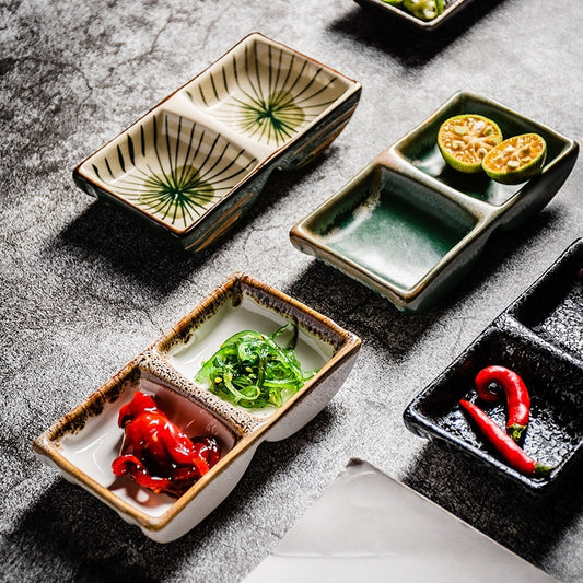 Square Ceramic Snack Sauce Plate
